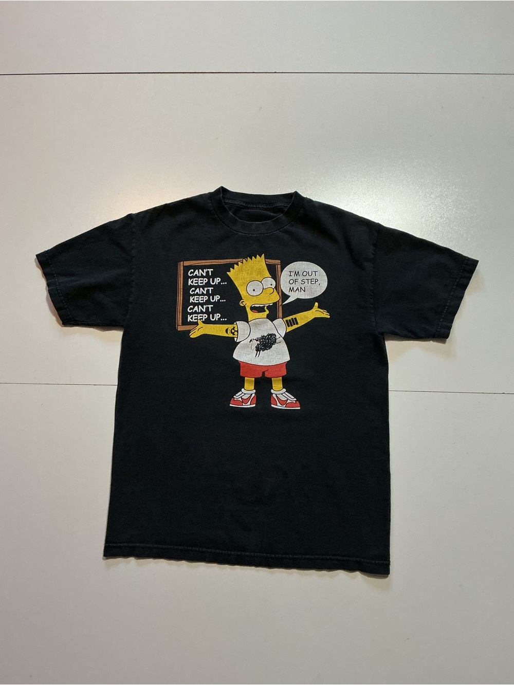 Lost & Found Bootlegs Bart Simpson Can't Keep Up Out Of Step Graphic T-Shirt